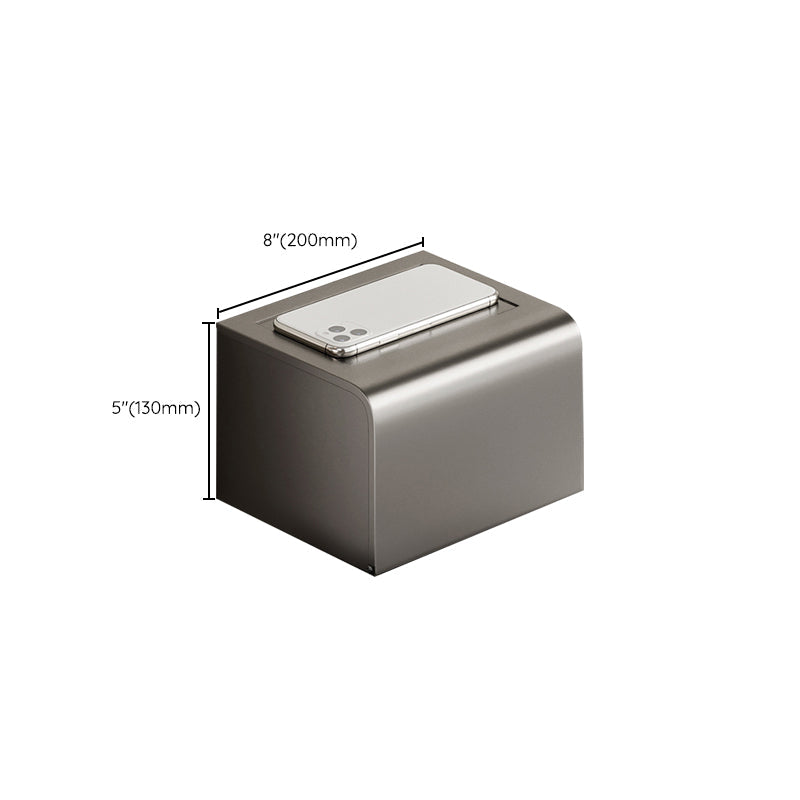 Aluminum modern bathroom accessories set polished gray bathroom shelf/paper holder/robe hook
