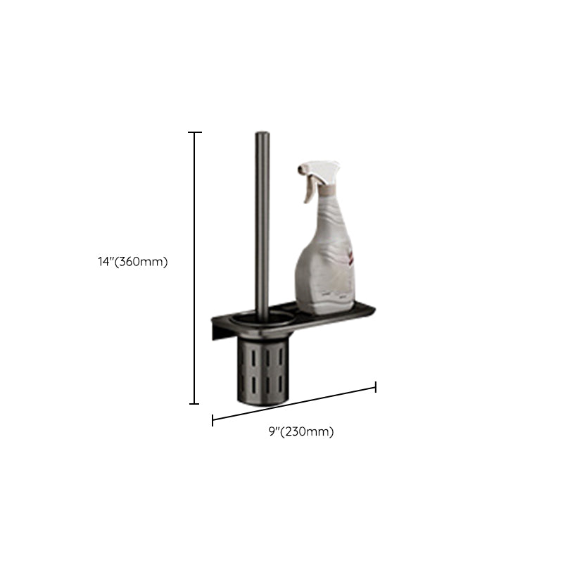 Aluminum modern bathroom accessories set polished gray bathroom shelf/paper holder/robe hook