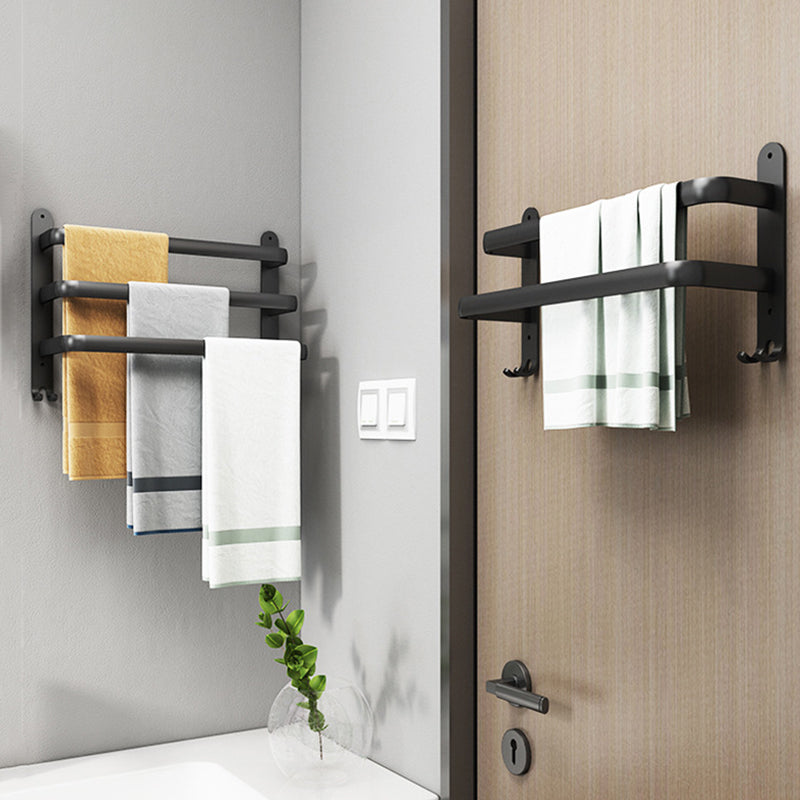Modern black aluminum bathroom accessory set towel bar bathroom fittings