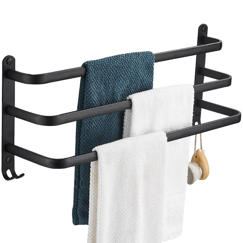 Modern black aluminum bathroom accessory set towel bar bathroom fittings