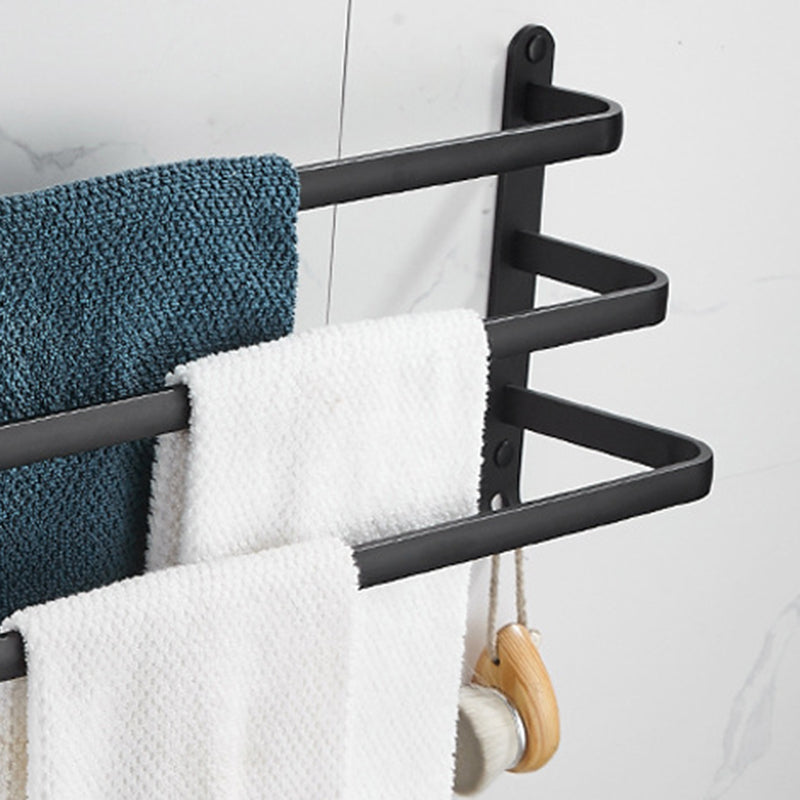 Modern black aluminum bathroom accessory set towel bar bathroom fittings