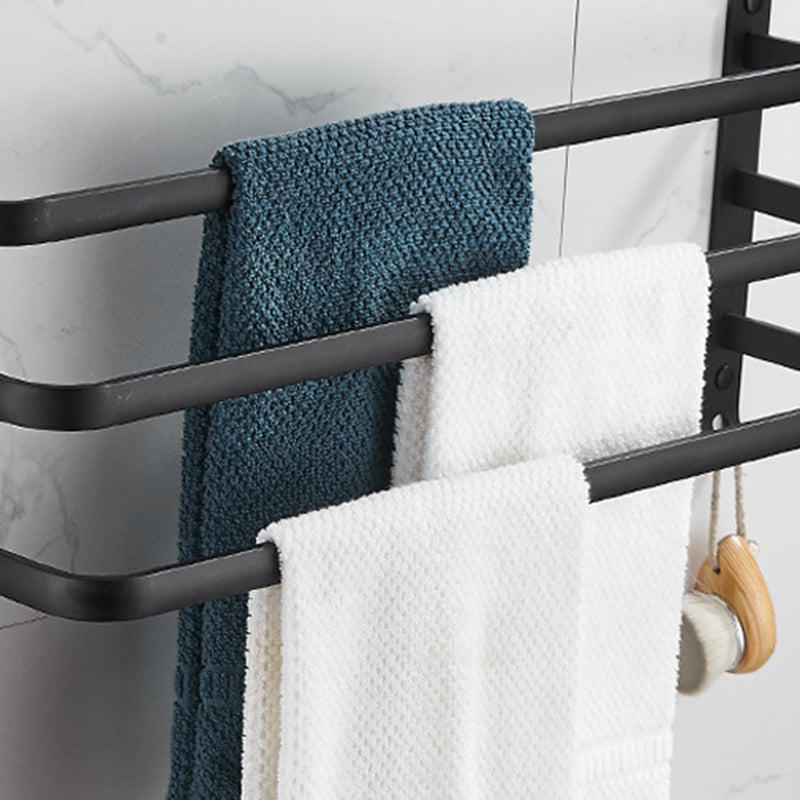 Modern black aluminum bathroom accessory set towel bar bathroom fittings