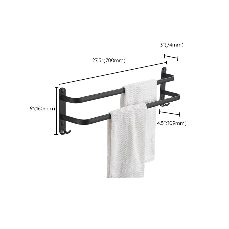 Modern black aluminum bathroom accessory set towel bar bathroom fittings