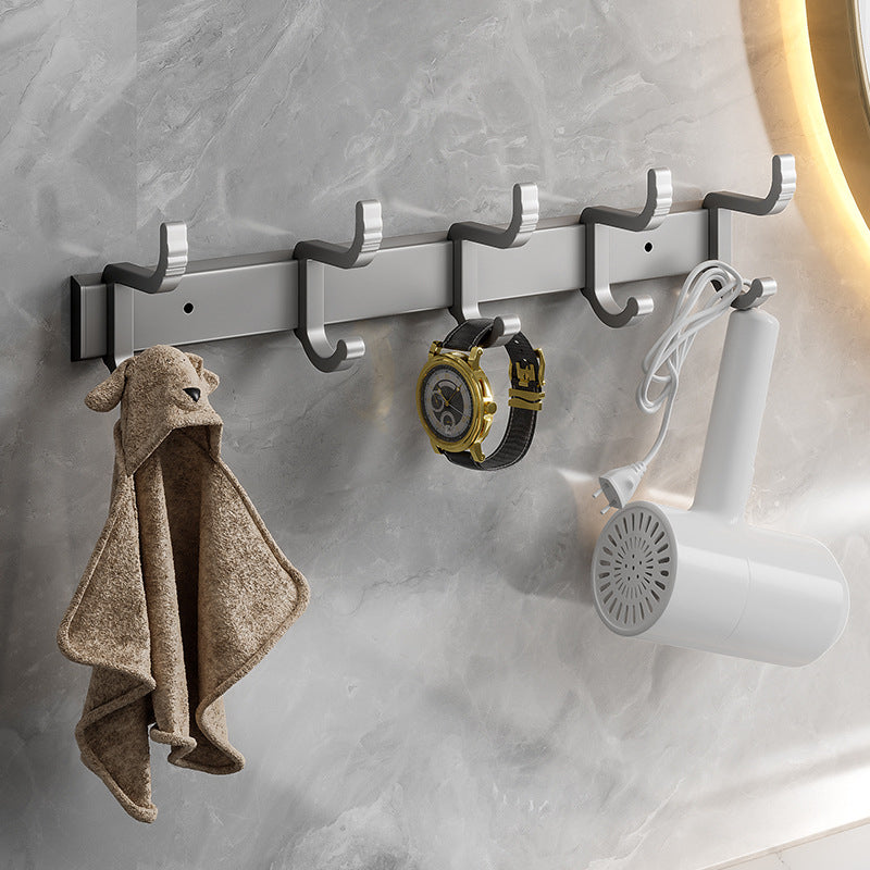Contemporary Bathroom Accessory Set Gray Aluminum Bathroom Shelf/Towel Rack/Bathtub Hook