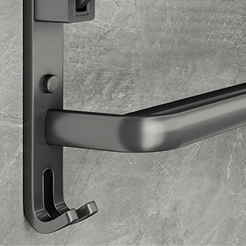 Contemporary Bathroom Accessory Set Gray Aluminum Bathroom Shelf/Towel Rack/Bathtub Hook