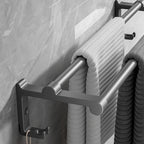 Contemporary Bathroom Accessory Set Gray Aluminum Bathroom Shelf/Towel Rack/Bathtub Hook