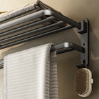 Contemporary Bathroom Accessory Set Gray Aluminum Bathroom Shelf/Towel Rack/Bathtub Hook