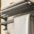 Contemporary Bathroom Accessory Set Gray Aluminum Bathroom Shelf/Towel Rack/Bathtub Hook