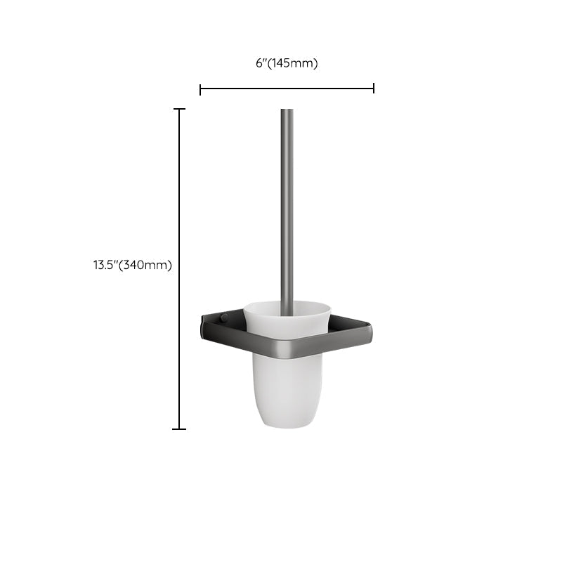 Contemporary Bathroom Accessory Set Gray Aluminum Bathroom Shelf/Towel Rack/Bathtub Hook