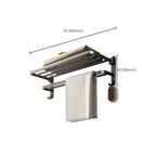 Contemporary Bathroom Accessory Set Gray Aluminum Bathroom Shelf/Towel Rack/Bathtub Hook