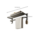 Contemporary Bathroom Accessory Set Gray Aluminum Bathroom Shelf/Towel Rack/Bathtub Hook
