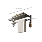Contemporary Bathroom Accessory Set Gray Aluminum Bathroom Shelf/Towel Rack/Bathtub Hook