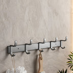 Gray Aluminum Bathroom Accessory Set Contemporary Bathroom Shelf