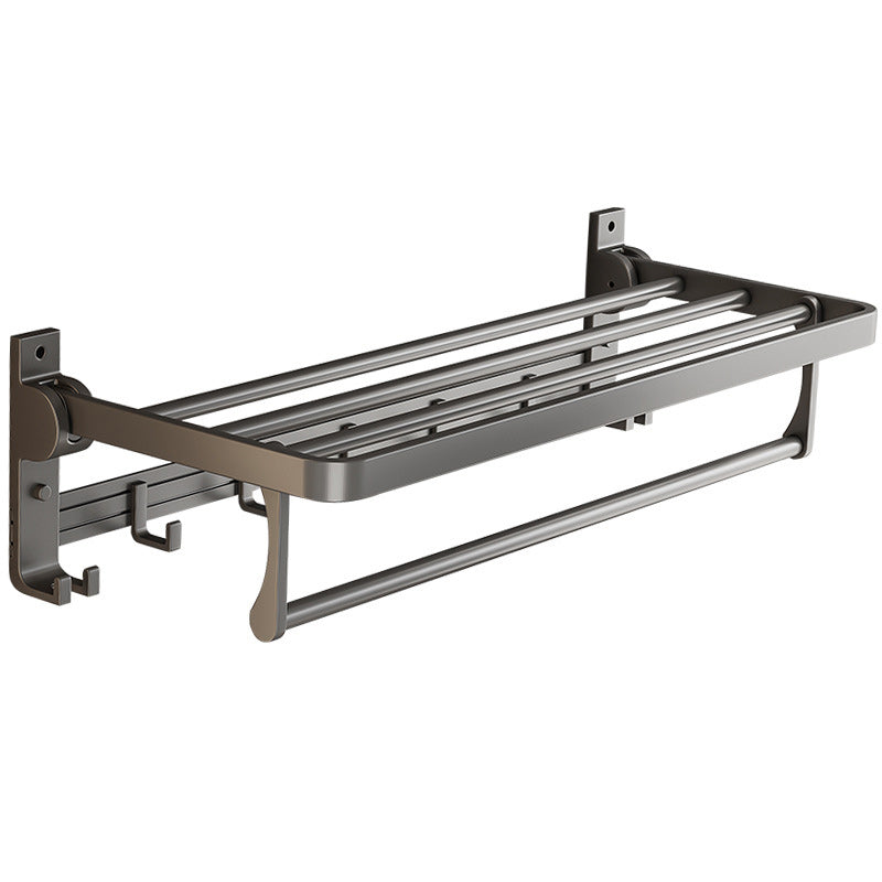 Gray Aluminum Bathroom Accessory Set Contemporary Bathroom Shelf