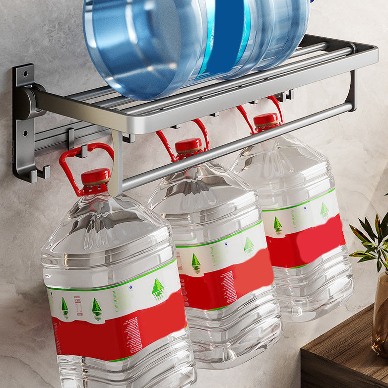Gray Aluminum Bathroom Accessory Set Contemporary Bathroom Shelf