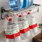Gray Aluminum Bathroom Accessory Set Contemporary Bathroom Shelf