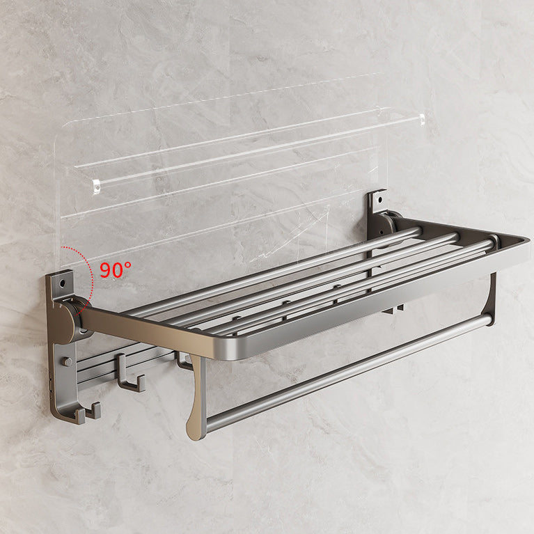 Gray Aluminum Bathroom Accessory Set Contemporary Bathroom Shelf