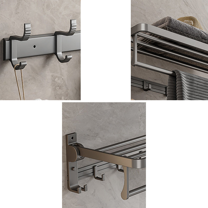 Gray Aluminum Bathroom Accessory Set Contemporary Bathroom Shelf