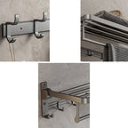 Gray Aluminum Bathroom Accessory Set Contemporary Bathroom Shelf