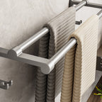 Gray Aluminum Bathroom Accessory Set Contemporary Bathroom Shelf