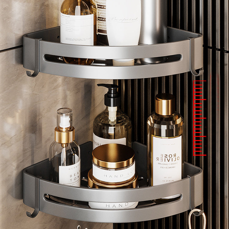Gray Aluminum Bathroom Accessory Set Contemporary Bathroom Shelf