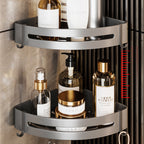 Gray Aluminum Bathroom Accessory Set Contemporary Bathroom Shelf