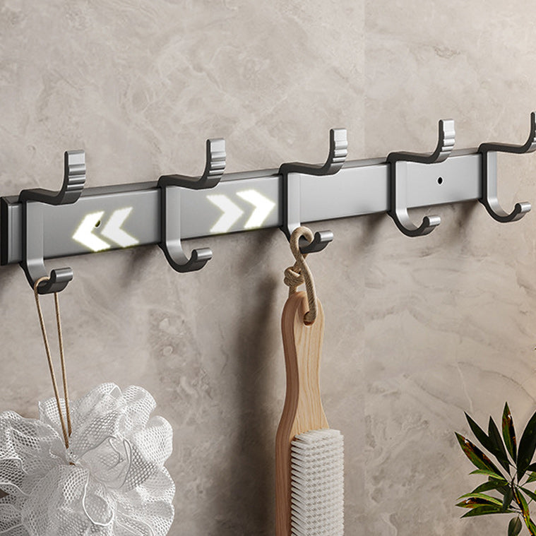 Gray Aluminum Bathroom Accessory Set Contemporary Bathroom Shelf