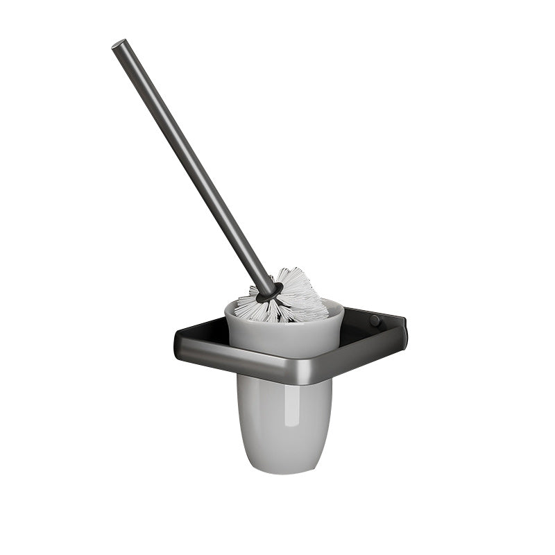 Gray Aluminum Bathroom Accessory Set Contemporary Bathroom Shelf
