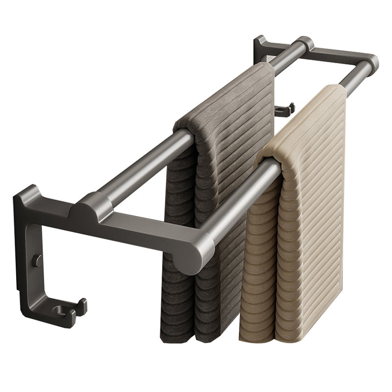 Gray Aluminum Bathroom Accessory Set Contemporary Bathroom Shelf