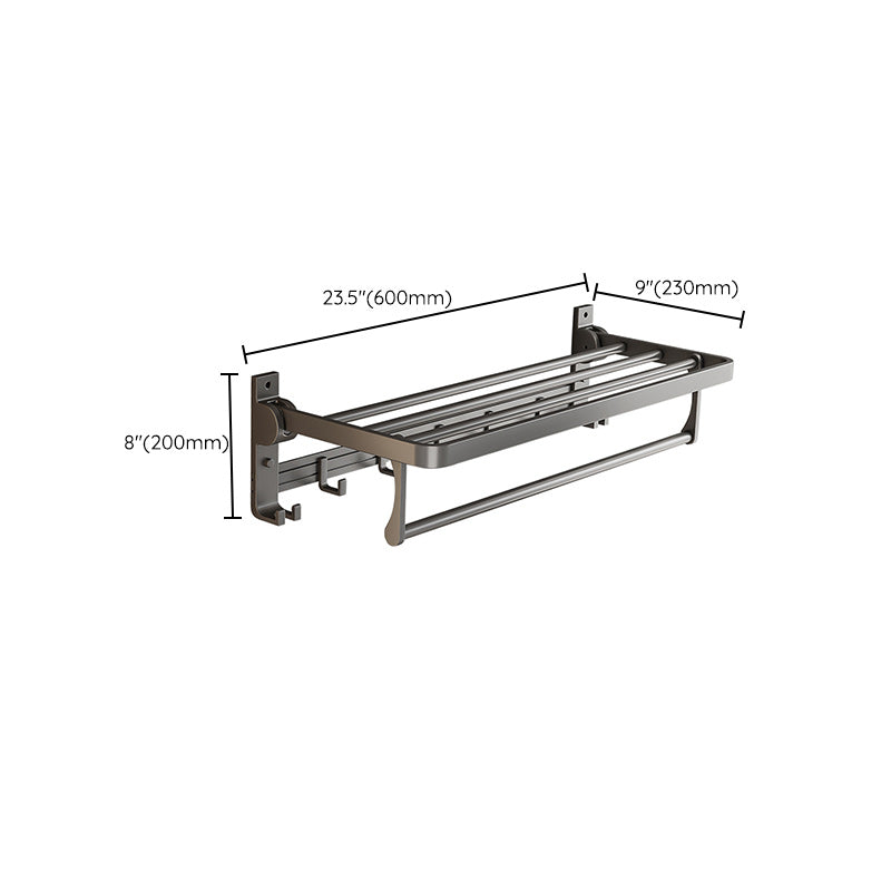 Gray Aluminum Bathroom Accessory Set Contemporary Bathroom Shelf