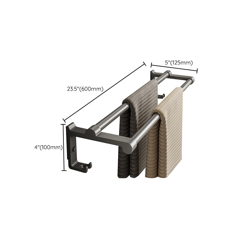 Gray Aluminum Bathroom Accessory Set Contemporary Bathroom Shelf