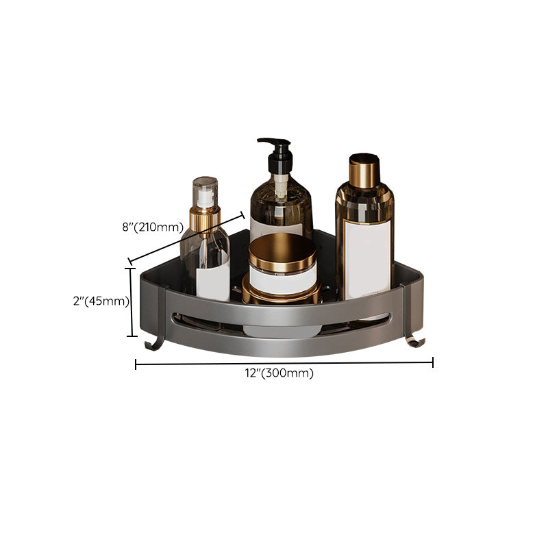 Gray Aluminum Bathroom Accessory Set Contemporary Bathroom Shelf