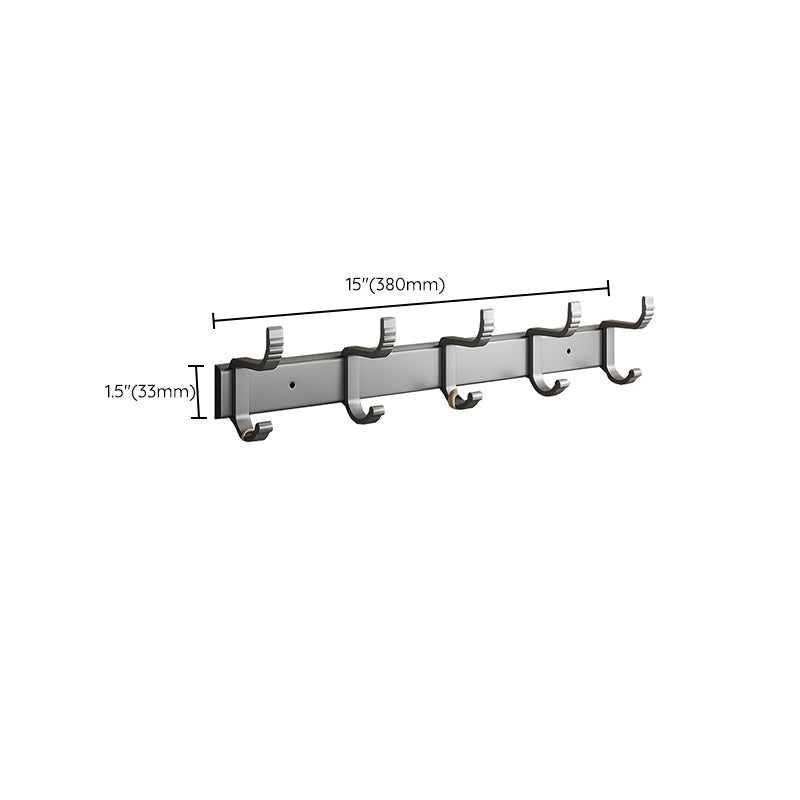 Gray Aluminum Bathroom Accessory Set Contemporary Bathroom Shelf