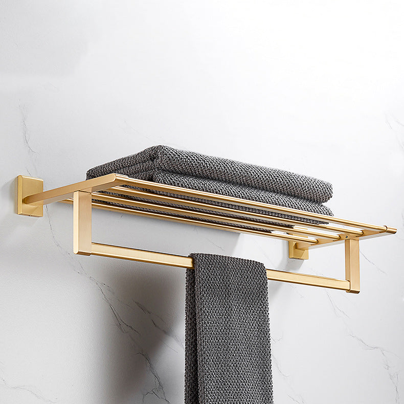 Golden Modern 5-piece Bathroom Accessories Set Brushed Brass Towel Holder/Paper Holder