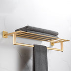 Golden Modern 5-piece Bathroom Accessories Set Brushed Brass Towel Holder/Paper Holder