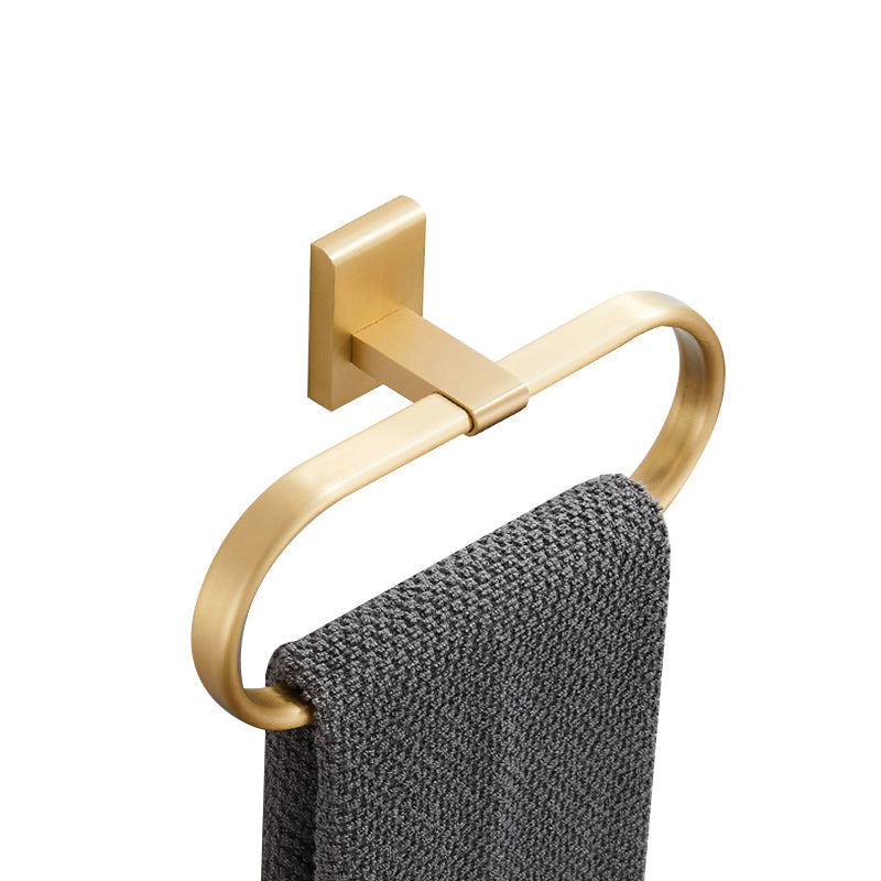 Golden Modern 5-piece Bathroom Accessories Set Brushed Brass Towel Holder/Paper Holder