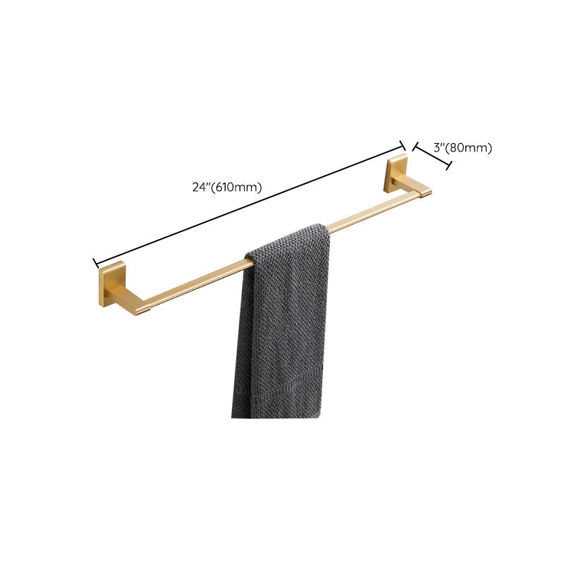 Golden Modern 5-piece Bathroom Accessories Set Brushed Brass Towel Holder/Paper Holder