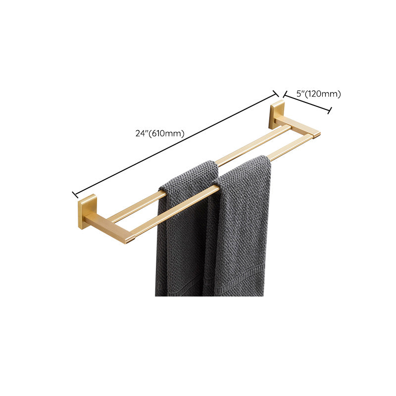 Golden Modern 5-piece Bathroom Accessories Set Brushed Brass Towel Holder/Paper Holder