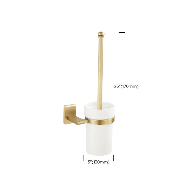 Golden Modern 5-piece Bathroom Accessories Set Brushed Brass Towel Holder/Paper Holder