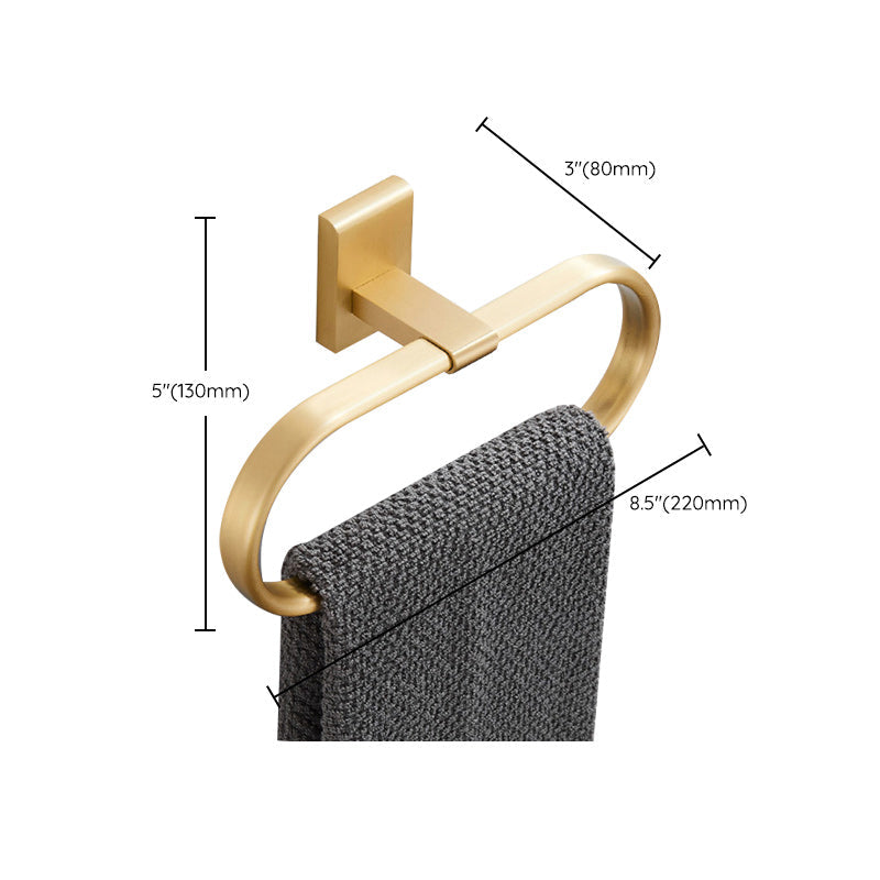 Golden Modern 5-piece Bathroom Accessories Set Brushed Brass Towel Holder/Paper Holder