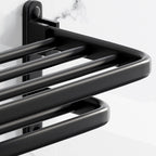 Modern Aluminum Bathroom Accessory Set Matte Black Bathroom Shelf/Towel Holder/Paper Holder