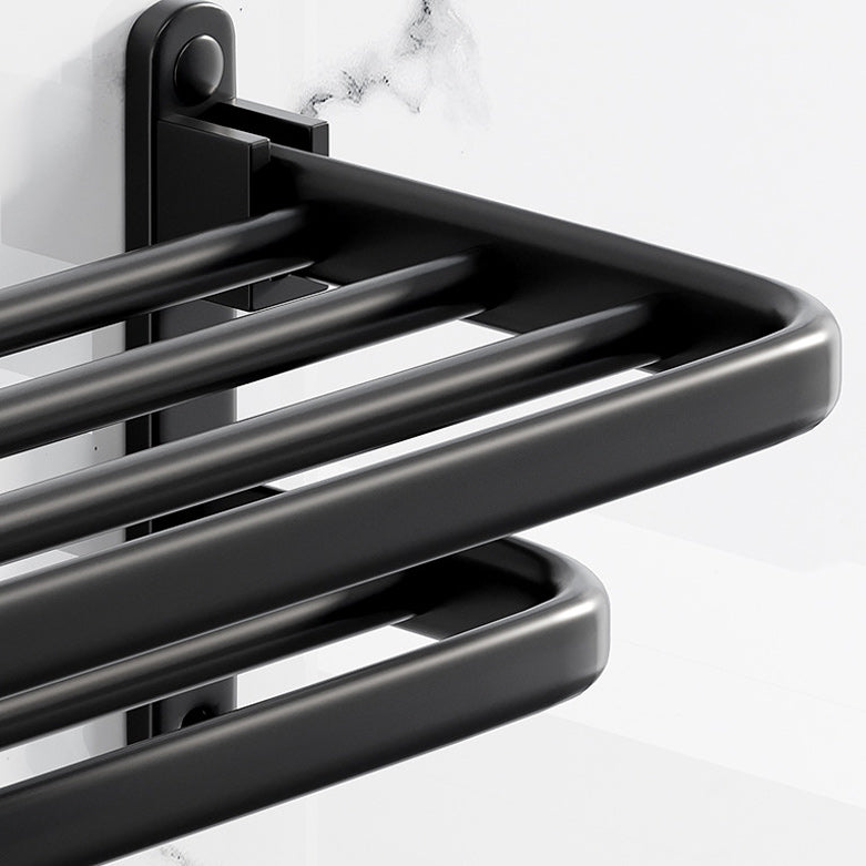 Modern Aluminum Bathroom Accessory Set Matte Black Bathroom Shelf/Towel Holder/Paper Holder