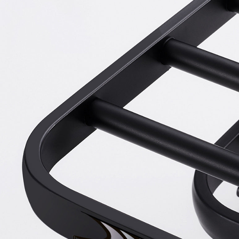 Modern Aluminum Bathroom Accessory Set Matte Black Bathroom Shelf/Towel Holder/Paper Holder