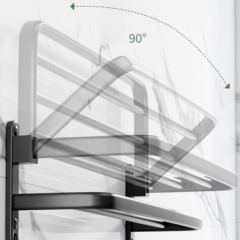 Modern Aluminum Bathroom Accessory Set Matte Black Bathroom Shelf/Towel Holder/Paper Holder
