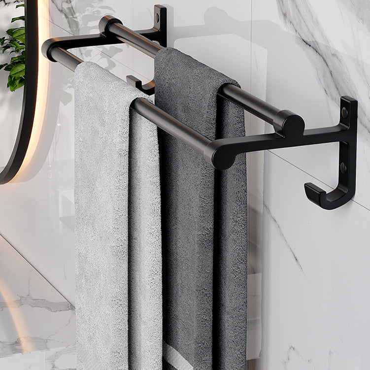 Modern Aluminum Bathroom Accessory Set Matte Black Bathroom Shelf/Towel Holder/Paper Holder