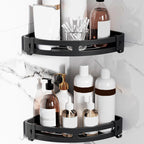 Modern Aluminum Bathroom Accessory Set Matte Black Bathroom Shelf/Towel Holder/Paper Holder