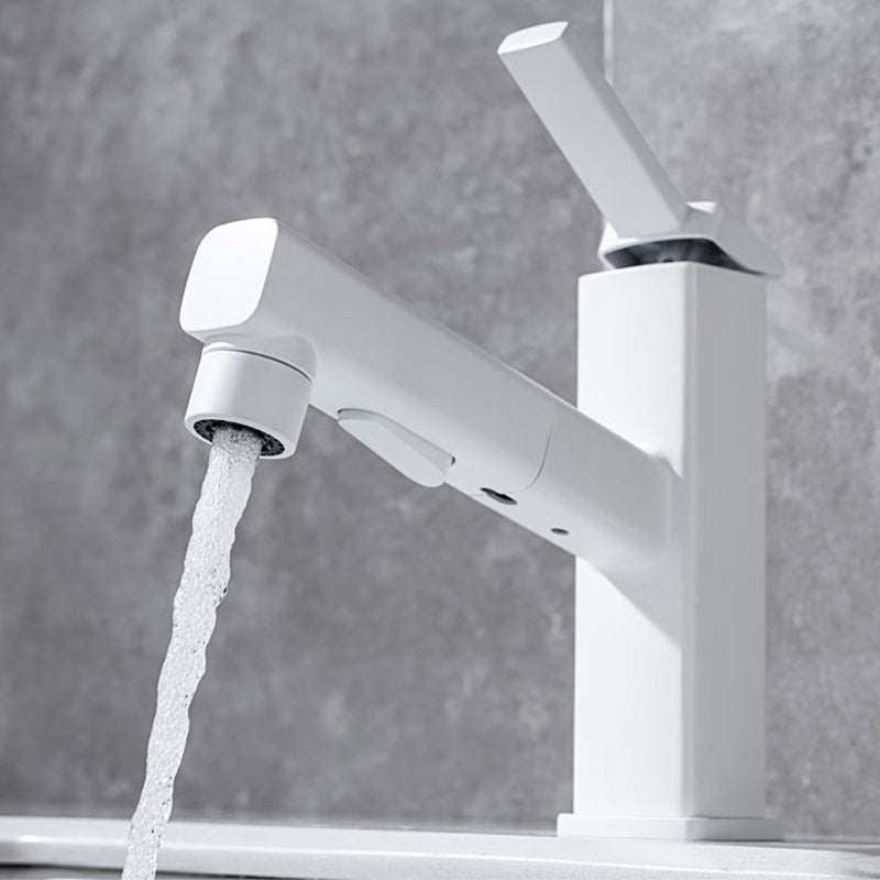 Lever Handle Faucet Pull-Out Basin Faucet with Swivel Spout