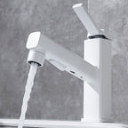 Lever Handle Faucet Pull-Out Basin Faucet with Swivel Spout