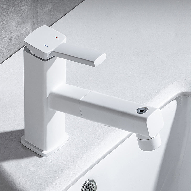 Lever Handle Faucet Pull-Out Basin Faucet with Swivel Spout