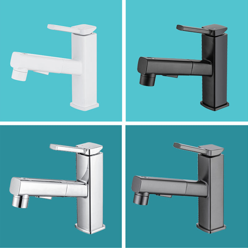 Lever Handle Faucet Pull-Out Basin Faucet with Swivel Spout